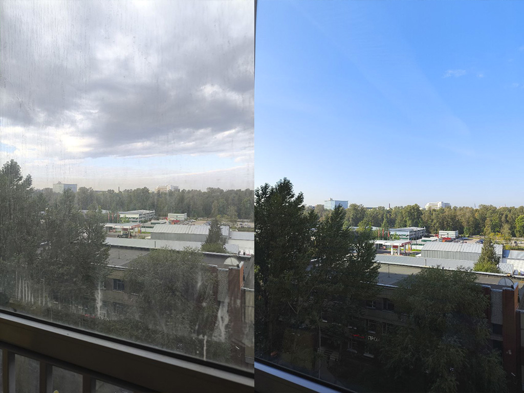 До и после мойки